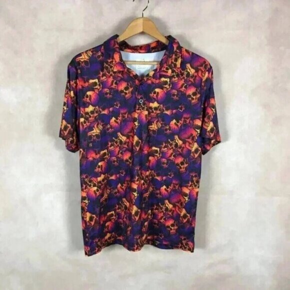 Obnoxious Golf OG Performance Golf Polo Shirt - Skull Print NEW Size SMALL - Picture 8 of 9